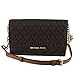 Michael Kors Women's 35F0GTVC8B Jet Set Travel Medium Multifunction Phone Xbody Crossbody Bag Wallet (Brown)