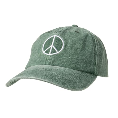 PACIFIC BRIM Womens and Mens Classic Cotton Adjustable Baseball Hat - Peace