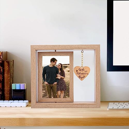 GUANKE Couple Picture Frames, Rotating Romantic Picture Frames for Boyfriend Girlfriend, Husband - Image 2