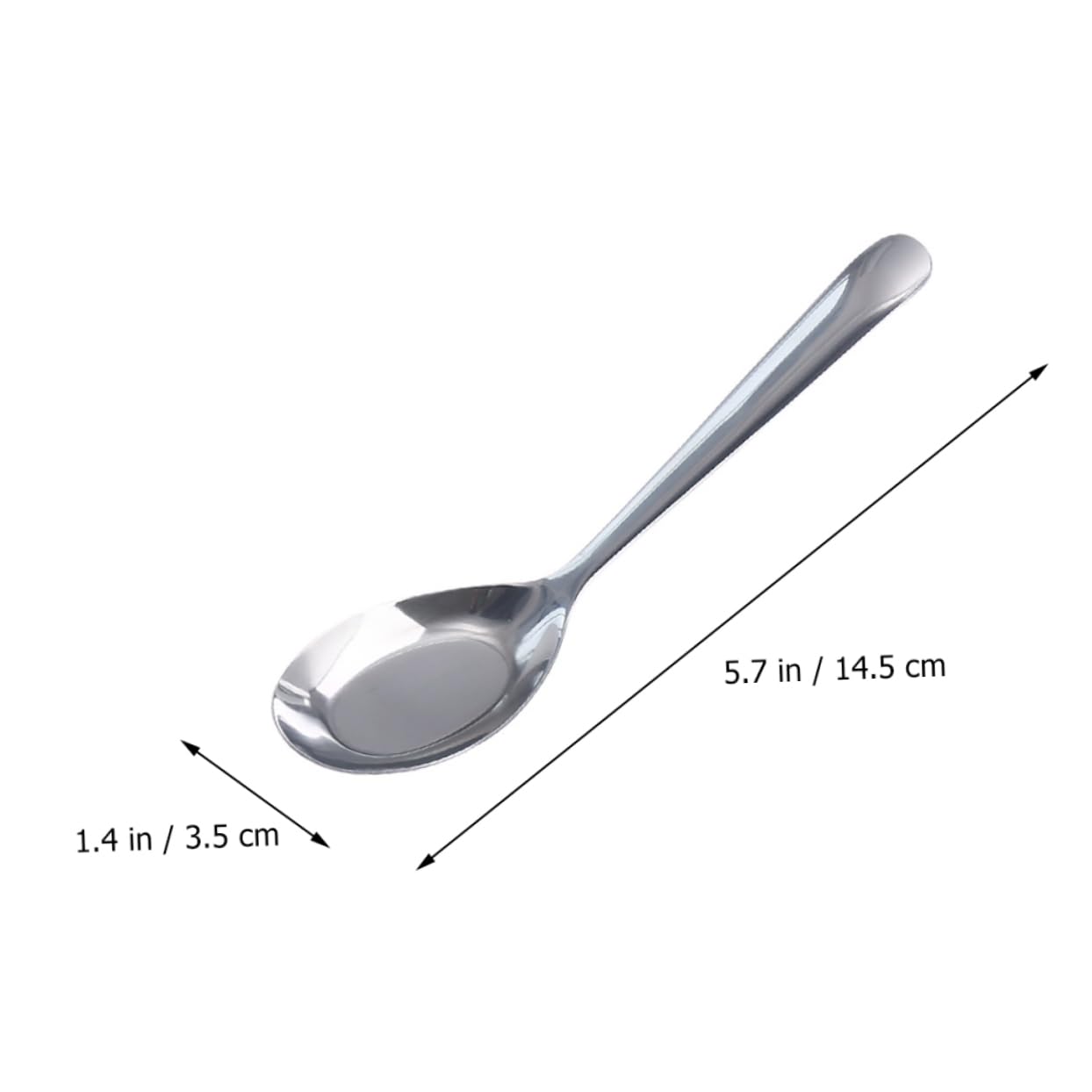SOLUSTRE 5pcs Portable Long Handle Stainless Steel Soup Spoons Flat Spoons for Porridge and Rice for Home Buffet and Outdoor Dining