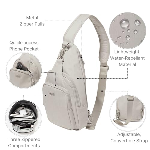 Image of Baggallini Women's Central Park Sling 12 inchx7 inch Crossbody Bag W /Convertible Adjustable Shoulder Strap