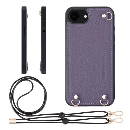 HANATORA for iPhone 17e 16e �P�[�X MagSafe �Ή� �{�v �ϏՌ� �o���p�[�^ �X�}�z�P�[�X �X�}�z �V�����_�[�X�g���b�v �t�� �V�������N���U�[ �M�t�g �}�O�Z�[�t�Ή� �p�[�v�� D3GZ-16e-Purple