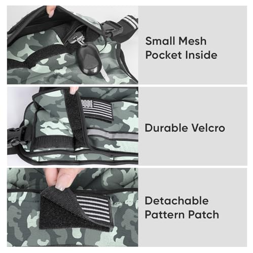 Image of APEXUP Adjustable Weighted Vest, 4-10lb /12-18lb /20-32lb Vest with 6 Ironsand Weights and Large Pocket, Weight Vest for Men Women Strength Training, Running, Walking
