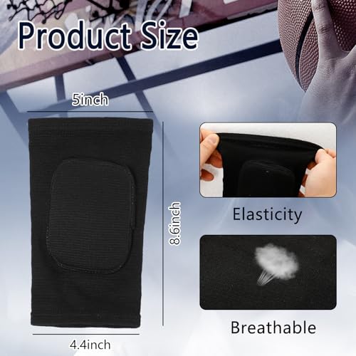 Image of Anti Slip Sponge 1 Pair Tandem Volleyball Elbow Pads, Black Small, Breathable Arm Protector for Sports & Fitness, Comfortable Elastic Support for Men, Women, and Kids