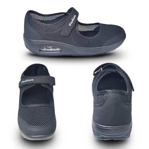 YSMIIH Womens Walking Mary Jane Wedges Sneaker Hook and Loop Comfort Nurse Shoes Casual Rockers2
