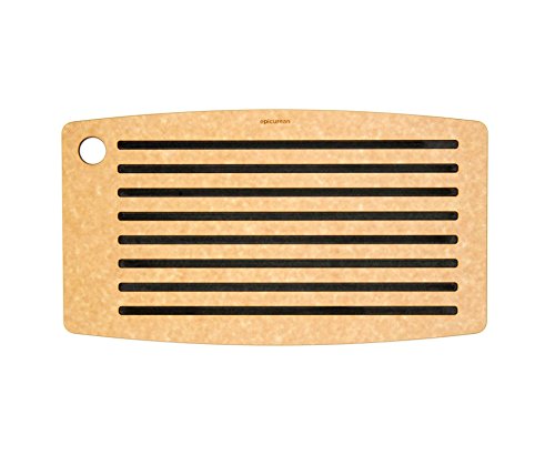 Epicurean Bread Board Series, Cutting Board, 18-Inch by 10-Inch, Natural/Slate