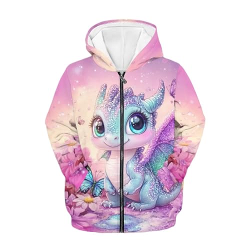 WELLFLYHOM Trendy Graphic Hoodies 6-16 Kids Girls Zipper Sweatshirt Long Sleeve Shirt Active Hoodie Kangaroo Pocket3