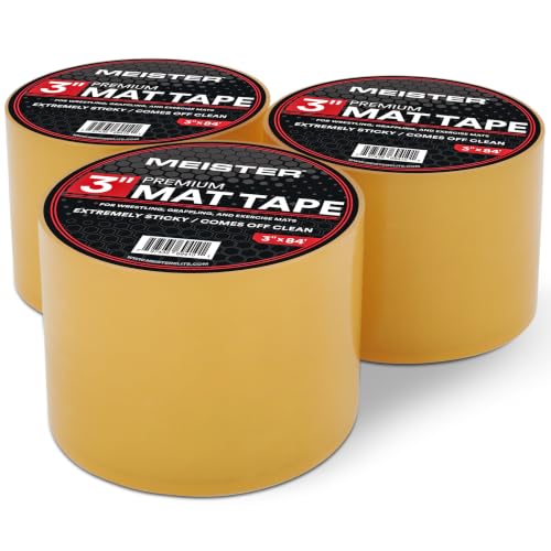 Image of Meister Premium Mat Tape for Wrestling, Grappling and Exercise Mats - Clear - 3 inch x 84ft - 1 Roll (1095MT6M3N)