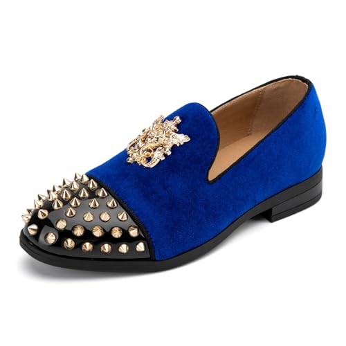 Meijiana Boys' Luxury Tuxedo Loafers Slip-On Shoes for Weddings