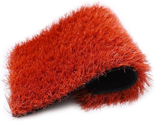7UIYgtyO LNNNW Pasto Sintetico Césped Artificial sintético cortable for Exteriores, Estera de césped Falso, Patios de Juegos Decorativos for jardín para Exteriores(Rosso,47.28X78.80in)