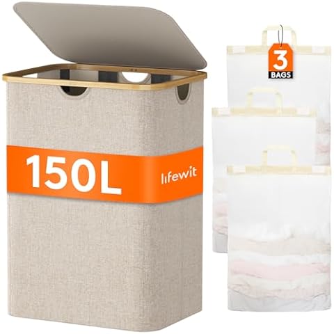 Lifewit 150L Three-Section Laundry Basket Cover