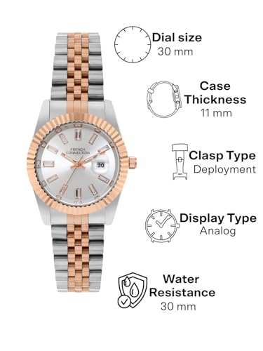 Image of French Connection Women's Silver Dial Analog Watch -FCN0119SRTM