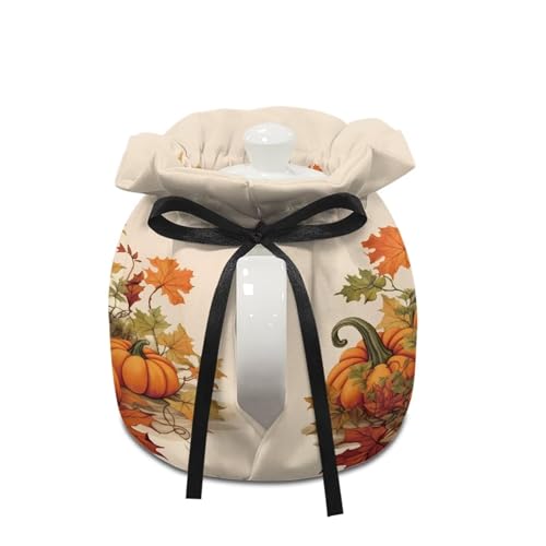 Image of Fall Pumpkin Tea Cozy for Teapot Tea Kettle Cover Warmer Washable Heat Resistance Teapot Cover Coffee Pot Dust Cover Farmhouse Thanksgiving Kitchen Decor