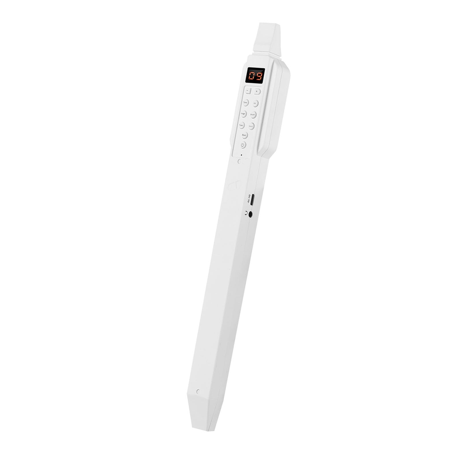 VGEBY Intelligentes Digitales Elektronisches Blasinstrument Unterstützt 10 Töne, Externer Kopfhörer oder Lautsprecher für Zuhause, Schule, Camping, Schwarz (WHITE)
