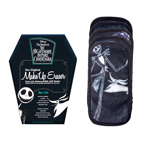 The Original MakeUp Eraser Mini PRO 5-pack, Erase All Makeup With Just Water, Including Waterproof Mascara, Eyeliner, Foundation, Lipstick, Sunscreen and More! Nightmare Before Christmas, 5ct