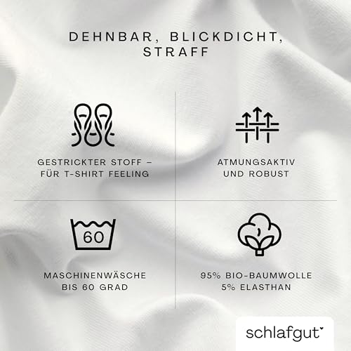 schlafgut Pure Topper Spannbettlaken 140x200 cm Bio-Baumwolle, Off-White – Ansicht 2