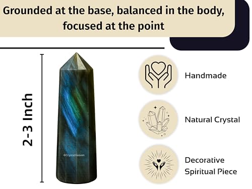 Image of Certified Labradorite Crystal Tower Obelisk Point For Chakra