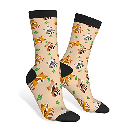 40Cm Calcetines Altos Hombres Cómodos Calcetines De Senderismo Divertidos Calcetine Navideños Lindo Mapache Para Uso Multiestación Mujer Tennis