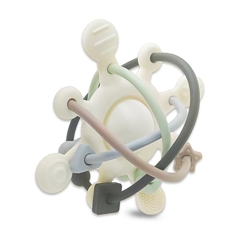 Mordedor Bebe Sonajero | Juguetes Bebes 0-3 Meses para la Dentición | Mordedores Bebes 3-6 Meses Sensorial | Silicona Grado Alimenticio Libre de BPA | Regalo Bebe