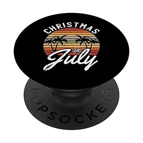 Christmas In July Retro Tropical Beach Summer Hawaii Surfer PopSockets PopGrip Intercambiable