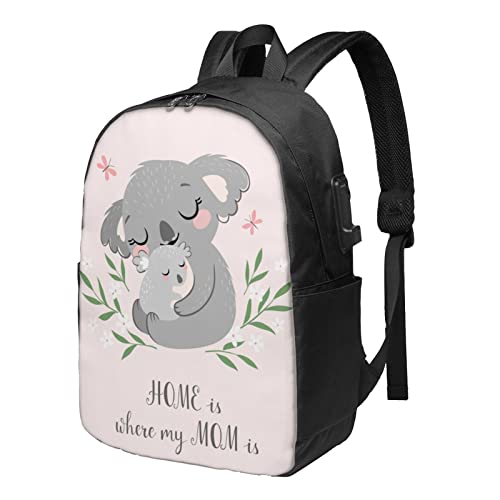Il simpatico zaino stampato Koala Mom è comodo e forte: realizzato in tessuto di poliestere resistente, dimensioni: 43 x 30 x 7 cm. Comodo design posteriore con flusso d'aria, spesso e morbido. I cuscinetti ventilati multilati offrono il massimo supporto alla schiena. Spallacci traspiranti e regolabili riducono la pressione sulle spalle