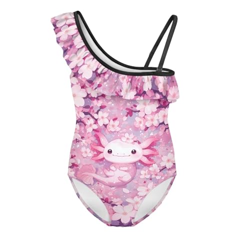 Girls' Ruffle 1 Shoulder Swimsuit One Piece Bathing Suit Summer Beach Wear Sizes for 3-14 Year Olds Wear