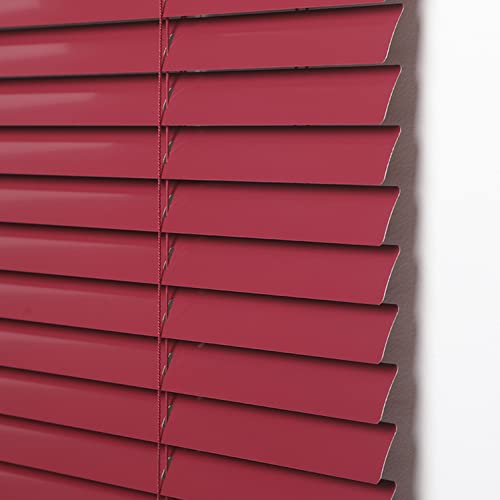Home Office Aluminium Metal Venetian Blinds,25mm Slat Day and Night Light Filtering Window Shade,Red Aluminum Horizontal Venetian Window Blind Inside or Outside Mount,Custom (W170xH150cm(67x59in))
