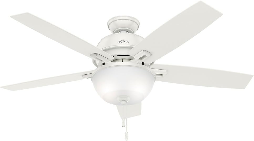 Hunter Donegan Indoor Ceiling Fan with LED Light and Pull Chain Control, 52", Fresh White