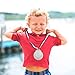 Metal Award Medals with Neck Ribbon Gold Silver Bronze Style for Children Sports or Any Competition,Pack of 3