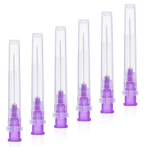 100 unidades de 24 g (0,55 mm x 25 mm) de acero inoxidable para líquidos, accesorios de laboratorio industriales para el hogar, hobby, aceite, pegamento, envasados individualmente,