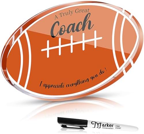 2 Pcs Football Coach Gift Set Acrylic Appreciation Sign Table Dec...