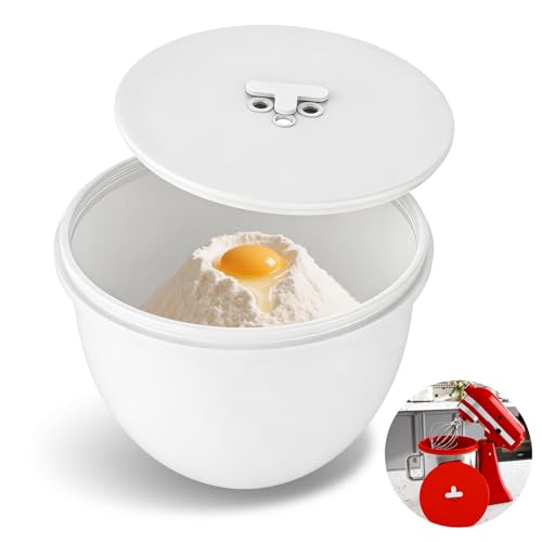 Silicone Bowl Liners for KitchenAid Mixer, 5Qt Tilt-Head Stand Mixer,2026 New Upgrade 2mm Extra-Thick,3-Mode Air Valve, Odour-Free,Dough Proofing, BPA Free,Dishwasher Safe(White)