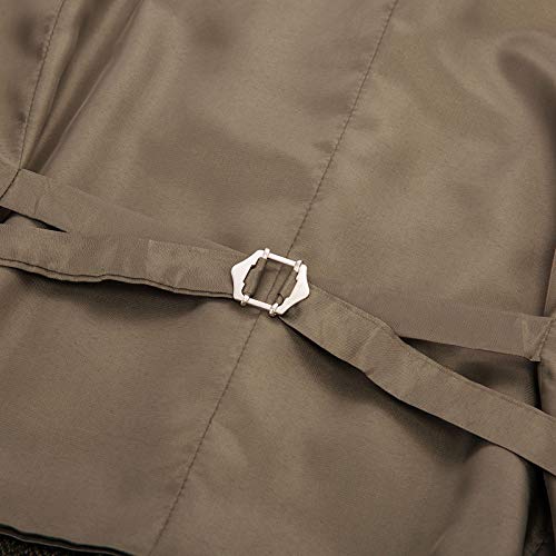 Men's British Herringbone Suit Vest Wool Blend Tweed Wedding Waistcoat Coffee M #TOP6