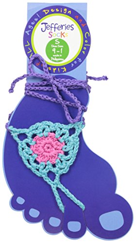 Image of Jefferies Socks Big Girls' Color Pop Crochet Barefoot Sandal