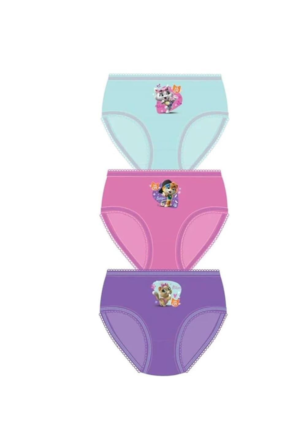 TDP Textiles Ltd. Children's Girls 44 Cats Briefs underwear Kids Character Pants Knickers pack of 3 (UK, Age, 2 Years, 3 Years, Regular, Assorted)