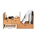 Homode Desk Organizer with Drawers, Adjustable Bamboo Wood Desktop Bookshelf Office Supplies Display Shelves (Natural)