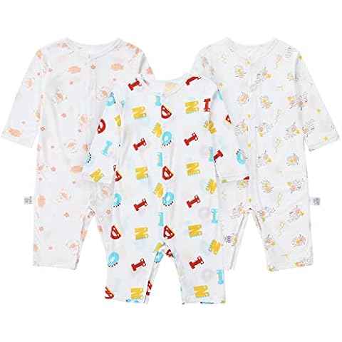 COOKY.D Baby Girl 3 Pack Summer Long Sleeve Outsuit 3-6 Months Infant Cartoon Animal Playsuit Gift Cover
