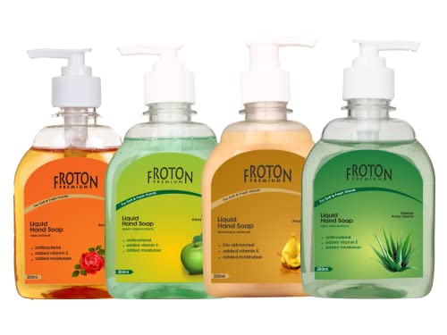 Image of Moisturizing Handwash liquid,Germ Protection Handwash,Rose Aloe vera Green Apple & Gold Extract Handwash Hygienically Clean Handwash liquid 250ml (Pack of 4)