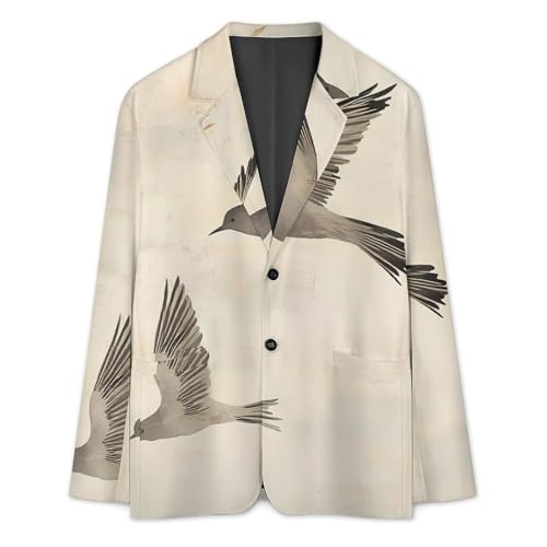 Artistic Flying Birds Pigeon Men’s Casual Blazer 2 Button Suit Jacket Business Wedding Party Coat Lightweight Suit Jackets3