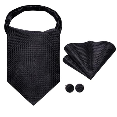Image of Dubulle Paisley Floral Ascot for Men Self Tie Mens Cravat and Pocket Square Cufflinks Wedding