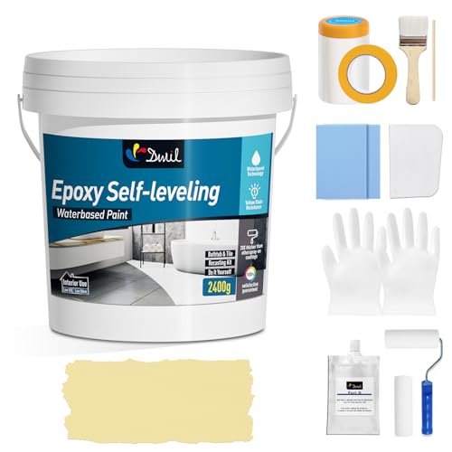 DWIL Tub Refinishing Kit, Epoxy tub Paint, Tub &Tile Paint Self-Leveling Tub Paint with Tools, Low Odor& 20X Thicker Than Other Tub Paint for Bathroom, Bright Gloss Lemon Ice Yellow/1 Bathtub Size