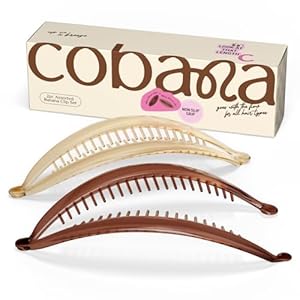 Banana Clip Hair Clips – Volumizing Hair Claw Clips & Hair Styling Accessories for Thick & Thin Hair – Large 6” Set of 2 (Brown)