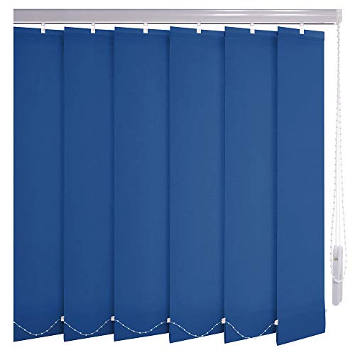 Sonnenschutz-HH® - Lamellenvorhang blau - Breite 290 cm x 310 cm Höhe - Office Verdunkelungslamellen für Bildschirmarbeitsplätze Lamellenbreite 127mm Vertikaljalousie Vertikalanlage
