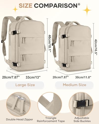Image of coofay Large Travel Backpack For Women Men Airline Approved Carry On Backpack Flight Approved Waterproof Sports Luggage Backpack Casual Daypack Hiking Backpack