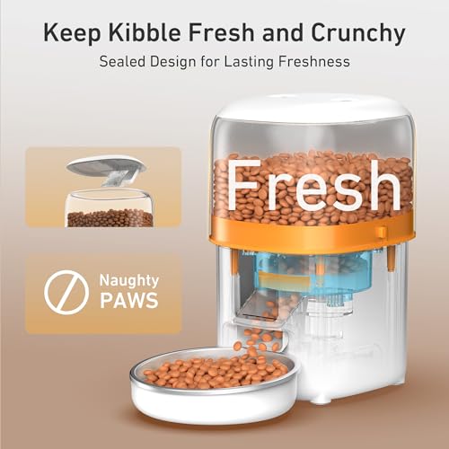 Automatic Cat Feeders - 2L Cat Food Dispenser Easy to Use, Timed Automatic Pet Feeder with Over 180-day Battery Life, 1-6 Meals Dry Food Programmable Portion Control Also for Dogs - Image 4