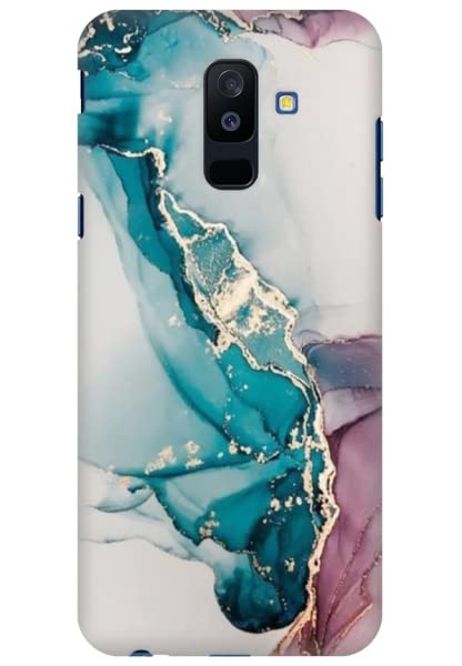COBERTA Printed Back Cover for Samsung Galaxy A6 Plus Back Cover Case - Cyan Pink Marble Design D13701