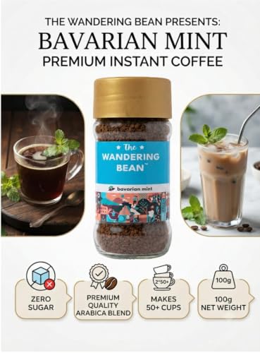 Image of The Wandering Bean Blend Rich & Smooth Bavarian Mint Instant Coffee (100 Grams) Gift Festive, Best Gift Hamper