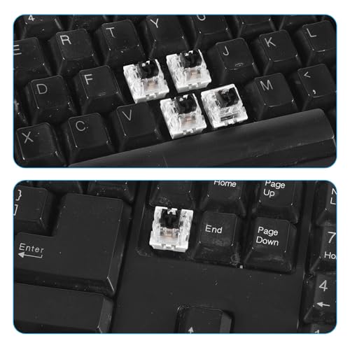 Image of Keyboard Switches, 50 Pcs 3 PIN Black Keyboard Clicker Replacement Dustproof Keyboards Switch for Most Gaming Keyboards