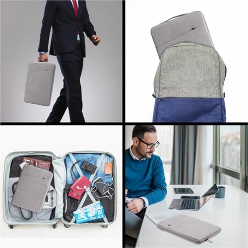 Housse pour ordinateur portable imperméable et antichoc gris clair