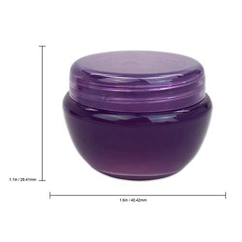 Beauticom® 24 Pieces 10G/10ML Purple Frosted Container Jars with Inner Liner for Lotion, Toners, Lip Balm, Makeup Samples - BPA Free - Thumbnail 2